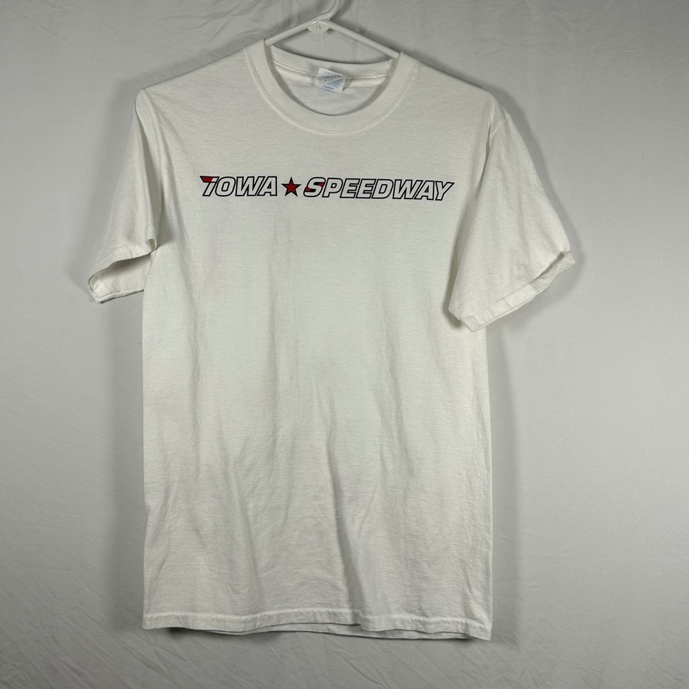 Port & Company Iowa Speedway T-Shirt Kids Small White Racing Graphic - Picture 1 of 3